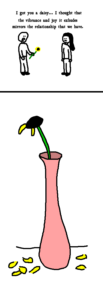 No matter how hard you try, it still comes down to giving a dead plant as a supposedly romantic gesture.